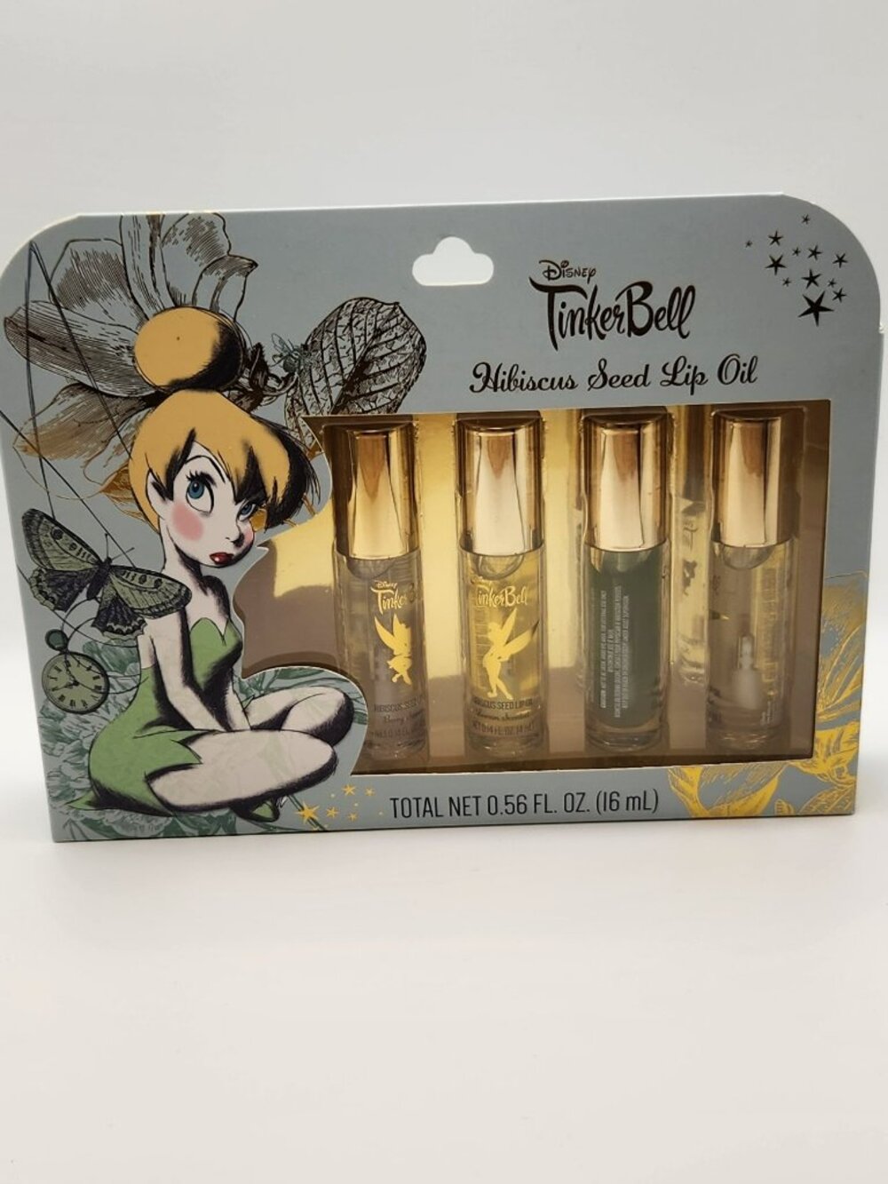 Disney Tinker Bell Hibiscus Seed Lip Oil four vials NIP